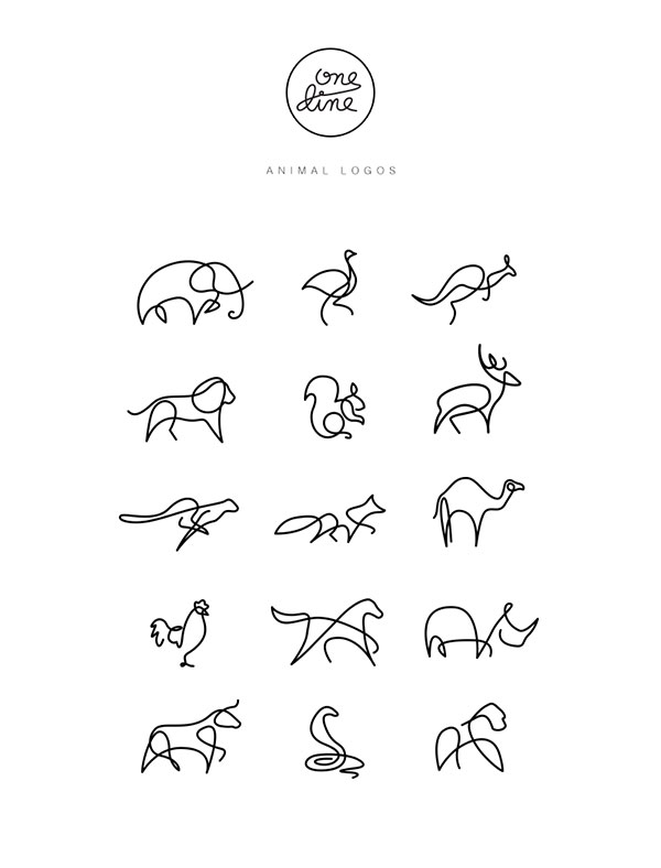 One line – Animal logos