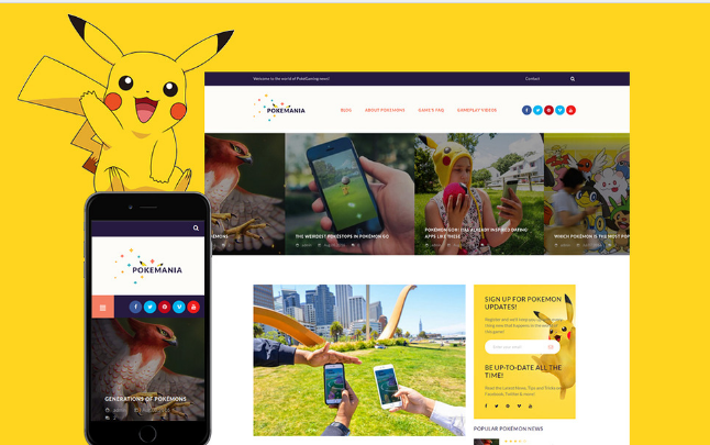 Pokemania WordPress Gaming Theme