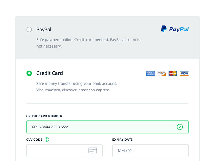 Payment details: Web Form Designs