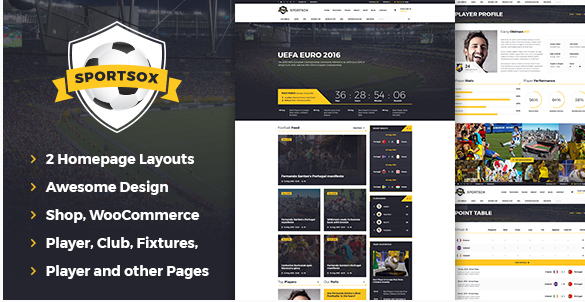 Sportsox Sport Team Clubs PSD Template