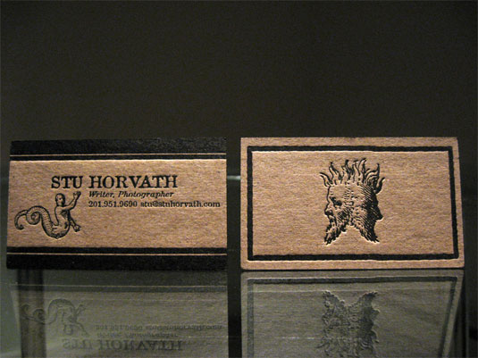 Stu Horvath: Creative LetterPress Business Cards