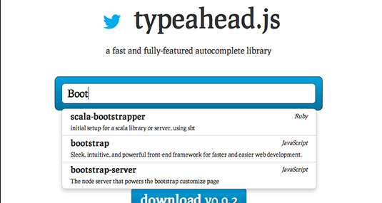 Typeahead.js 
: Blazing jQuery Plugins
