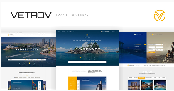 Vetrov - Hotels, Tours & Travel PSD Template