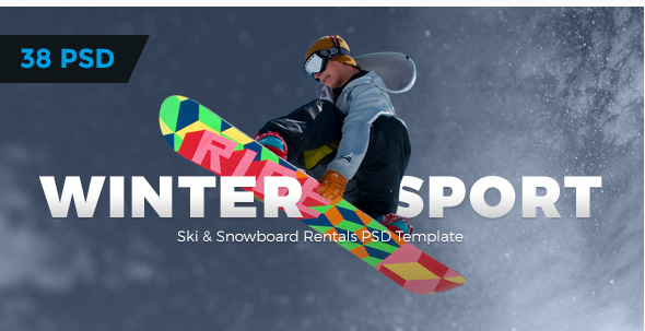 Winter Sport - Ski & Snowboard Rental PSD Template