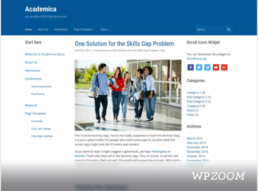 Academica 3 Column WordPress Theme