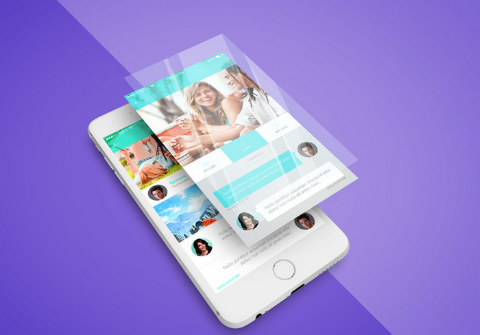 iPhone App Screen PSD Mockup