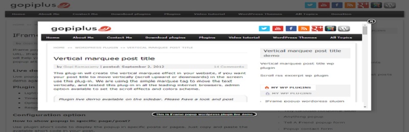 wp popup iframe html code