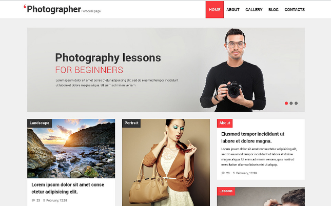 Photographer Portfolio Responsive WordPress Theme