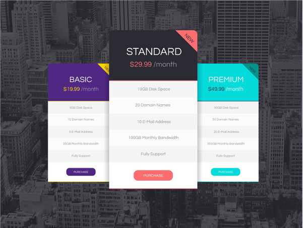 22+ Best Pricing Table Designs 2016