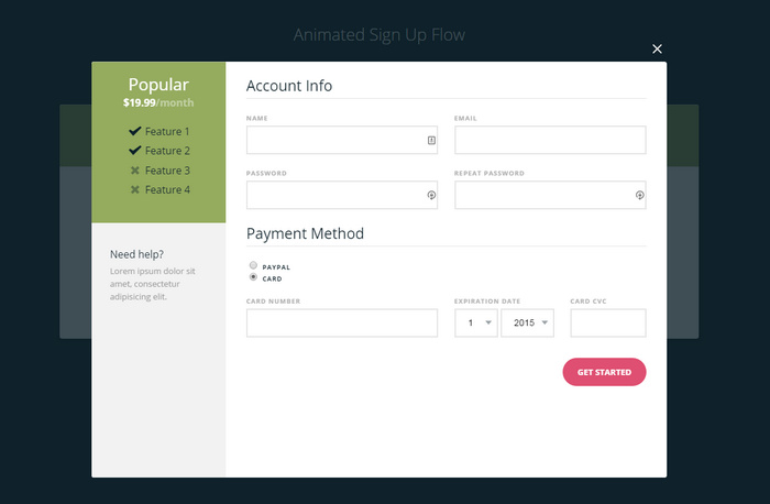 A Sign Up Form with Checkout Plan