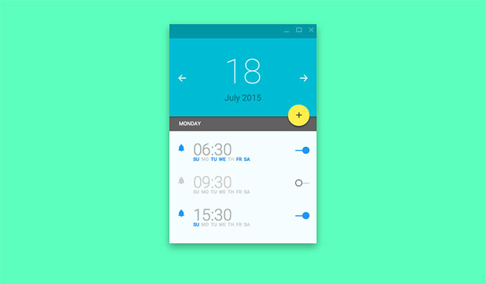 Alarm Material UI Floating Action Button Animations