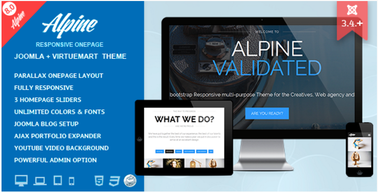 Alpine - Responsive One Page Joomla Template