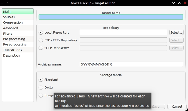 Areca Backup