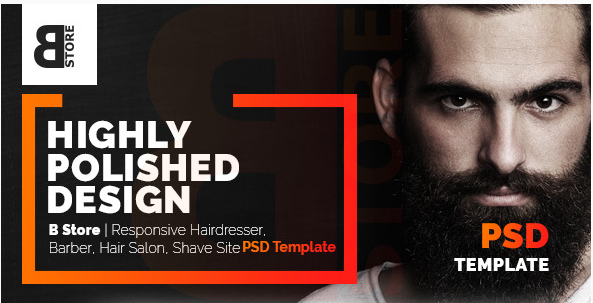 B Store Responsive Barbers & Hair Salons PSD Template - Clean and Smart!