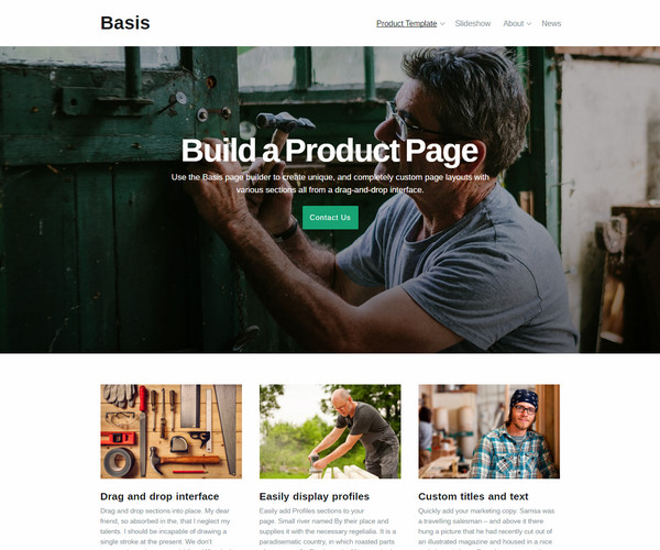 BASIS: Best Drag And Drop WordPress Themes