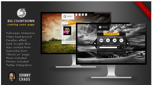 BIG Countdown - Fullscreen Coming Soon Page