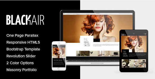 Blackair - One Page HTML5 Template for Hair Salons
