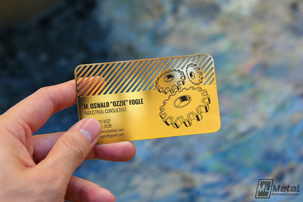 Brass Finish Metal Business Card