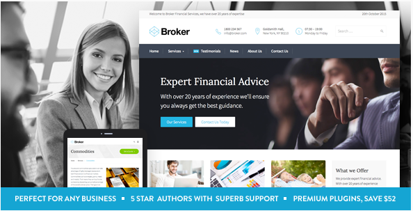 Broker - Business and Finance WordPress Theme