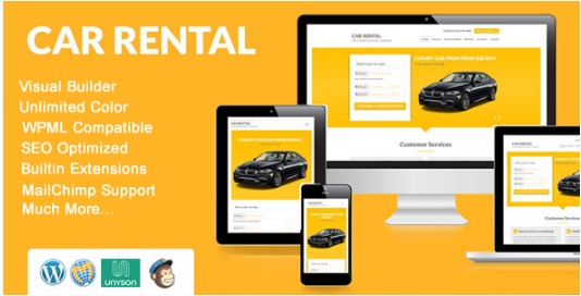 Car Rental WordPress Theme Landing Page