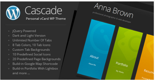 Cascade - Personal vCard WordPress Theme