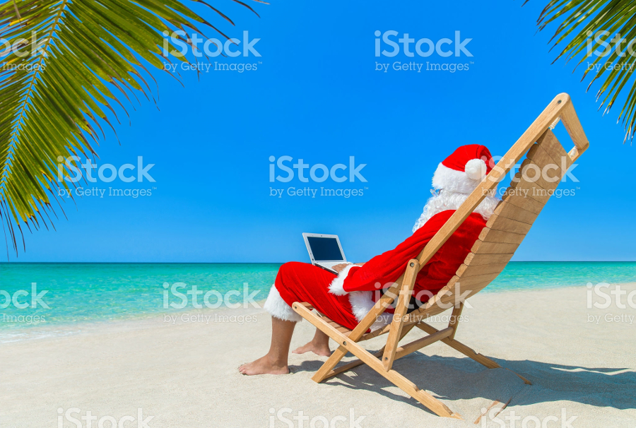 Christmas Santa Claus at Palm Beach