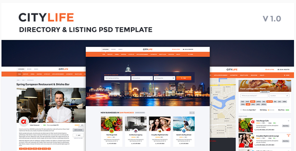 CityLife Directory & Listing PSD Template