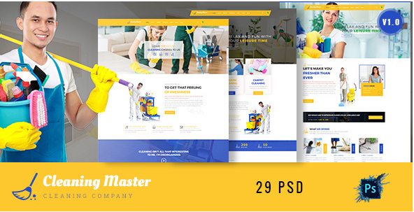 Clening Master - Cleaning Company PSD Template