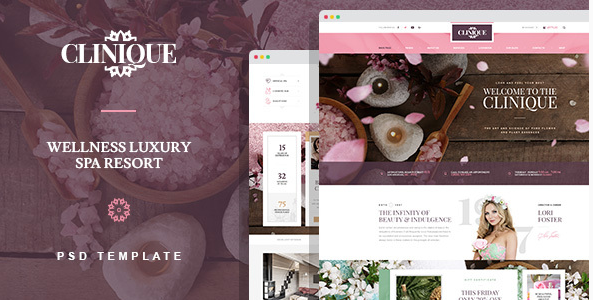 Clinique - Wellness Luxury Spa Resort PSD template