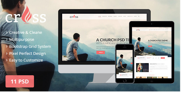 Cross Church PSD template