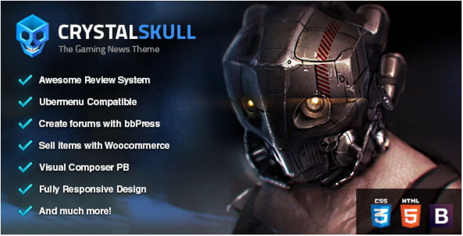 CrystalSkull - Gaming Magazine WordPress Theme