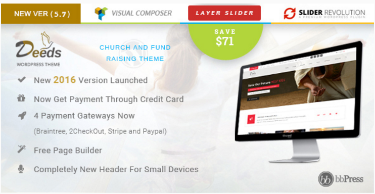 Deeds - Best Nonprofit Church Organization WP Theme