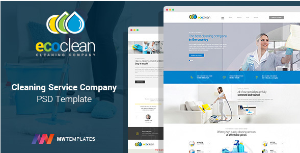 EcoClean - Cleaning company PSD Template