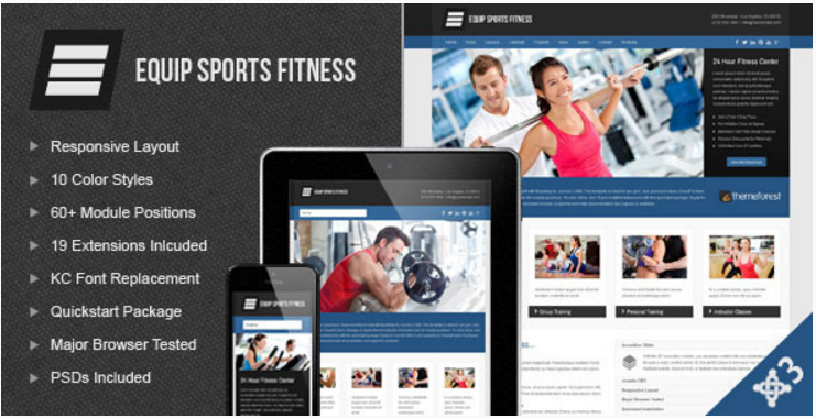 Equip Joomla Sports and Fitness Theme