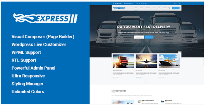 Express - Transports and Logistics WordPress Theme