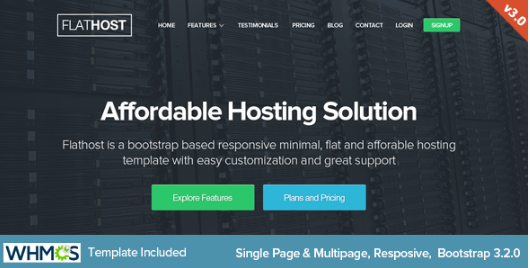 FLAT HOST HTML5 One Page Website Templates