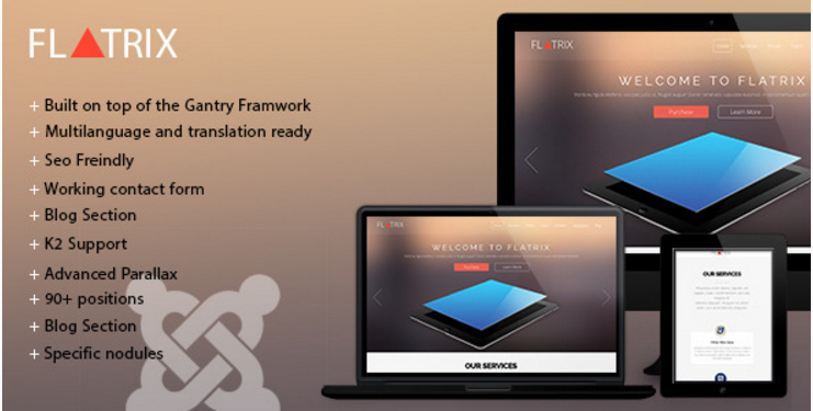 Flatrix - One Page joomla! template