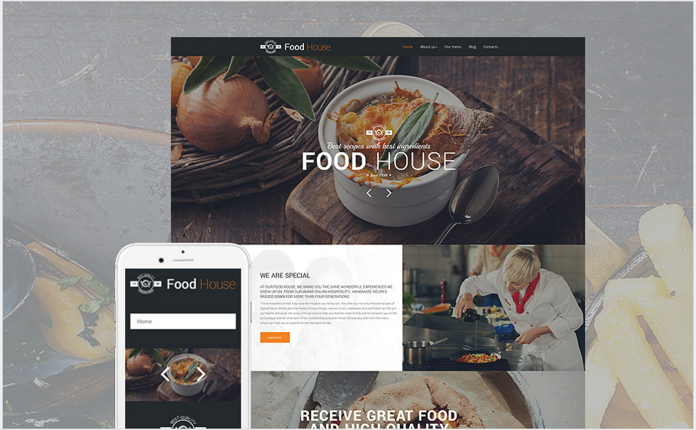 Food House: Resturant Drupal themes