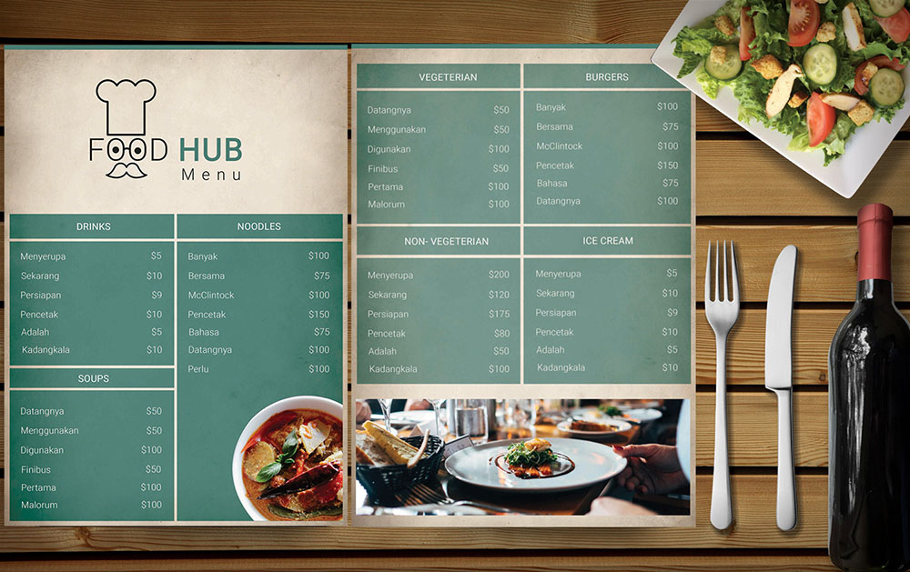 FoodHub – Restaurant Menu PSD