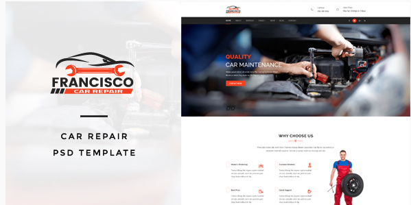 Francisco  Car Repair PSD Template