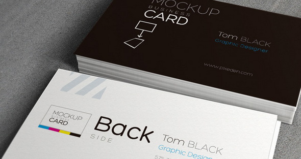 Free Black and white Business Card Psd Mock-Up