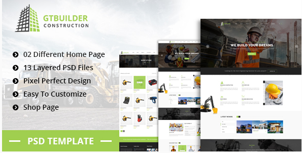 GTBUILDER Building & Construction PSD Template