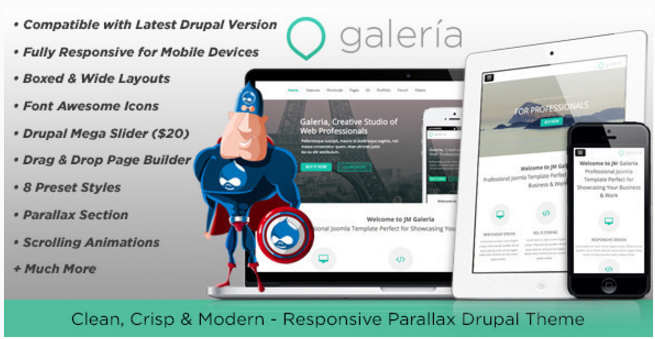 Galeria, Responsive Creative Drupal Theme