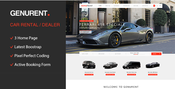 Genurent - Transport and Car Hire HTML Template