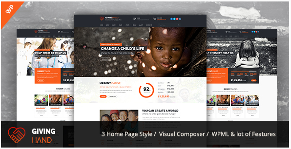 Giving hand - Charity/Fundraising WordPress Theme