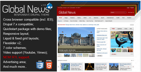 Global News Portal - Responsive Drupal Theme