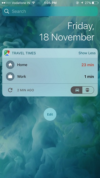 Google Maps: Superb ios10 Widgets