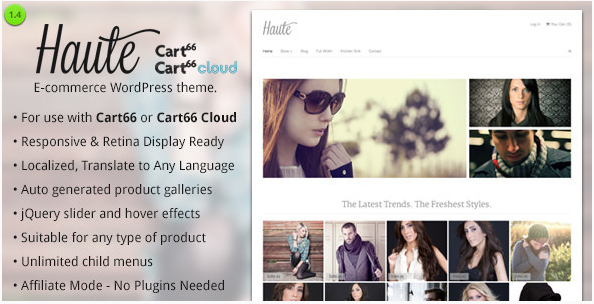 Haute - Ecommerce WordPress Theme for Cart66