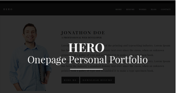 Hero - Onepage Personal Portfolio