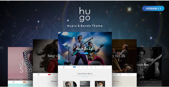 Hugo Music & Bands PSD Theme